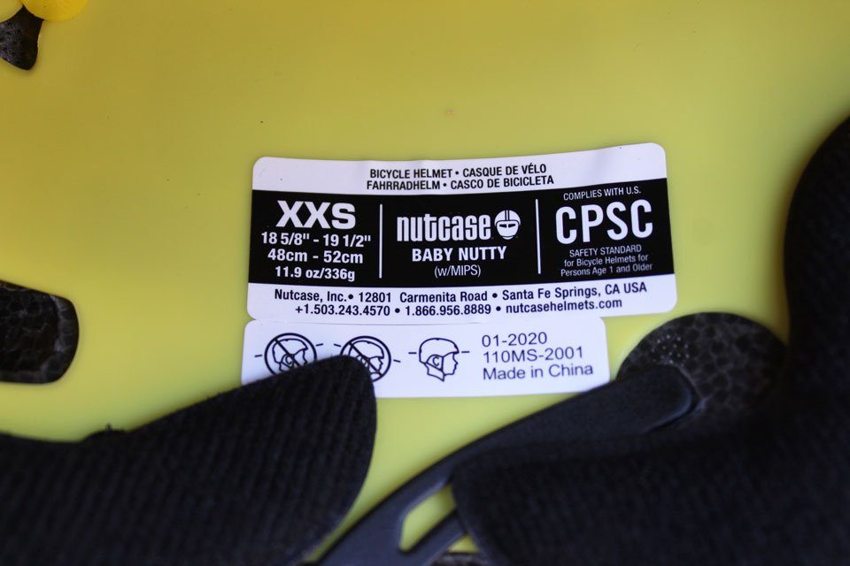 CPSC sticker inside the Nutcase Baby Nutty