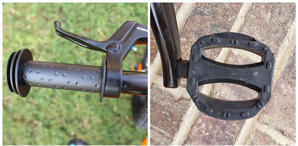 Grip and pedal on Park Cycles 14 inch kids bike
