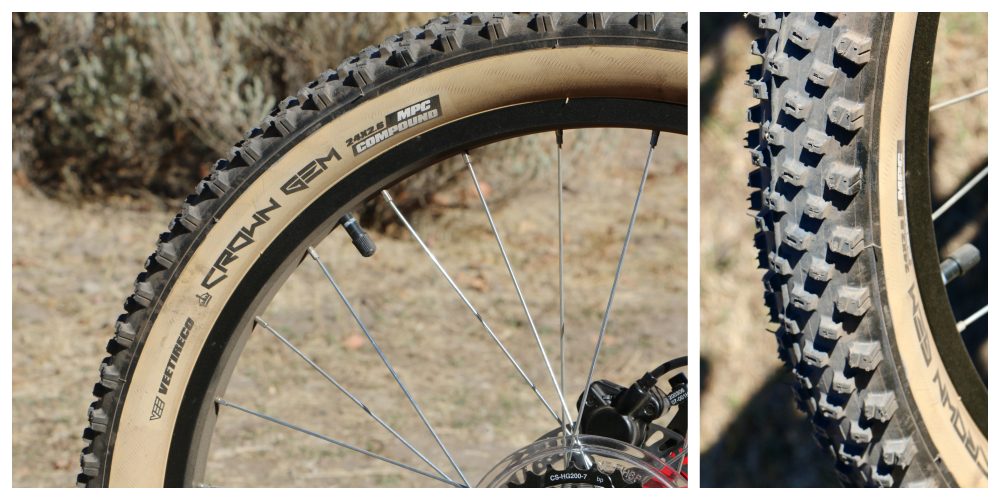 Wide and knobby Crown Gem tires on Vitus Plus 24 inch kids bike