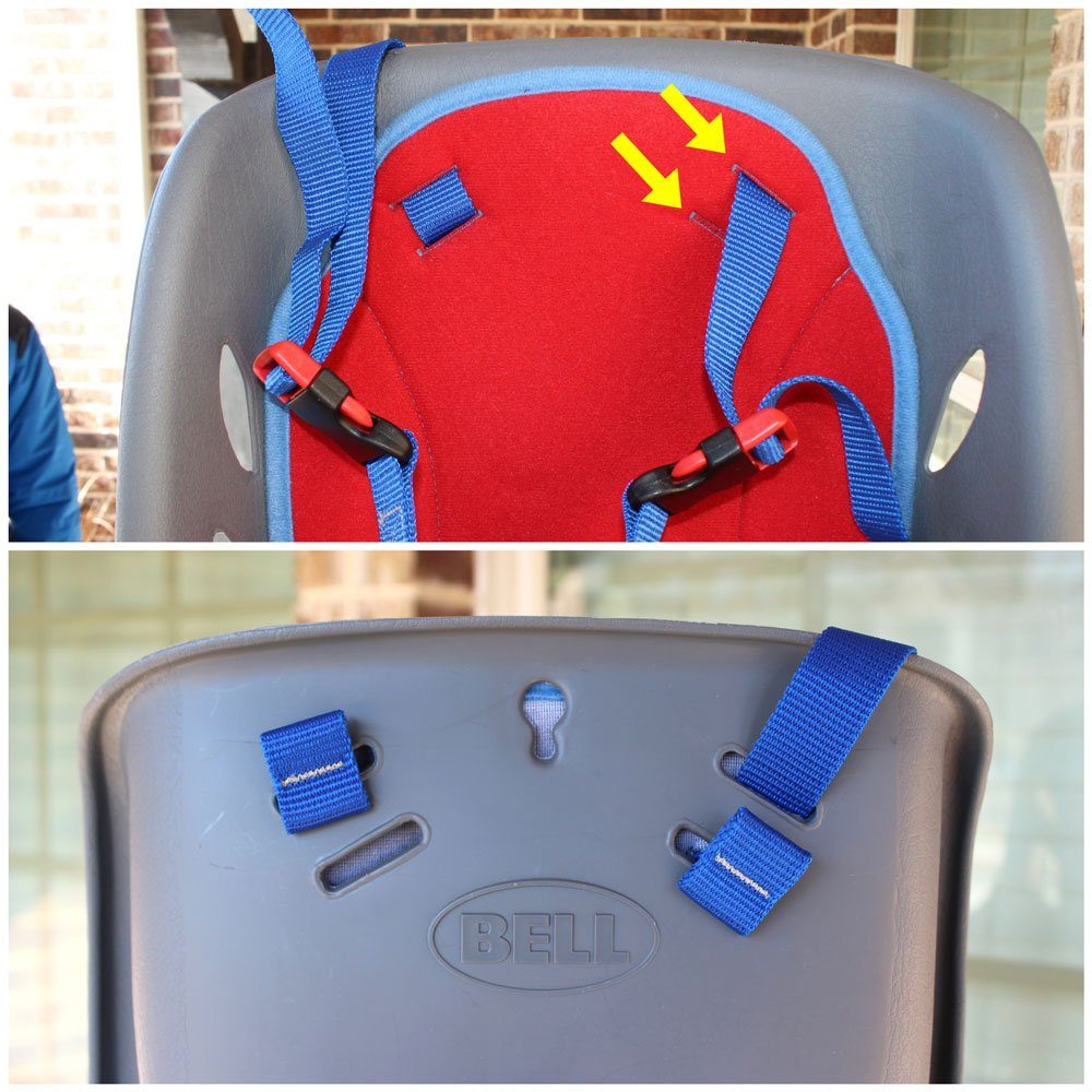 Bell Cocoon shoulder strap slots in front and back of seat