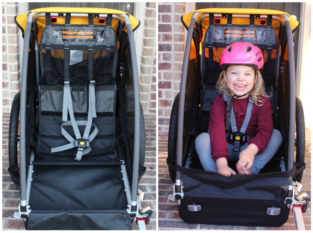 Burley Bee single capacity trailer. With and without a child.