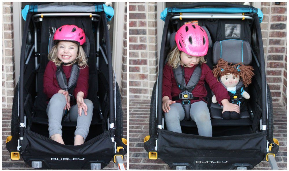 Burely D'Lite Single and Double side by side collage. Showing interior space with one child inside.
