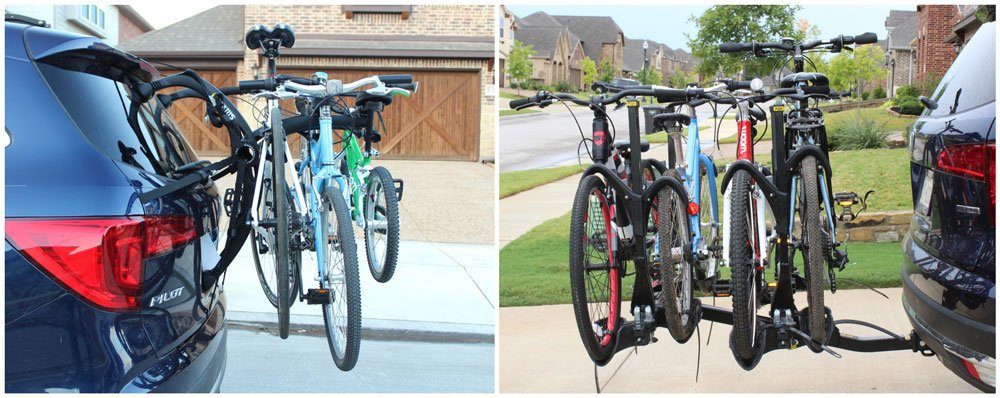 Side by side comparison of bike spacing between Saris Bones and Saris Superclamp EX