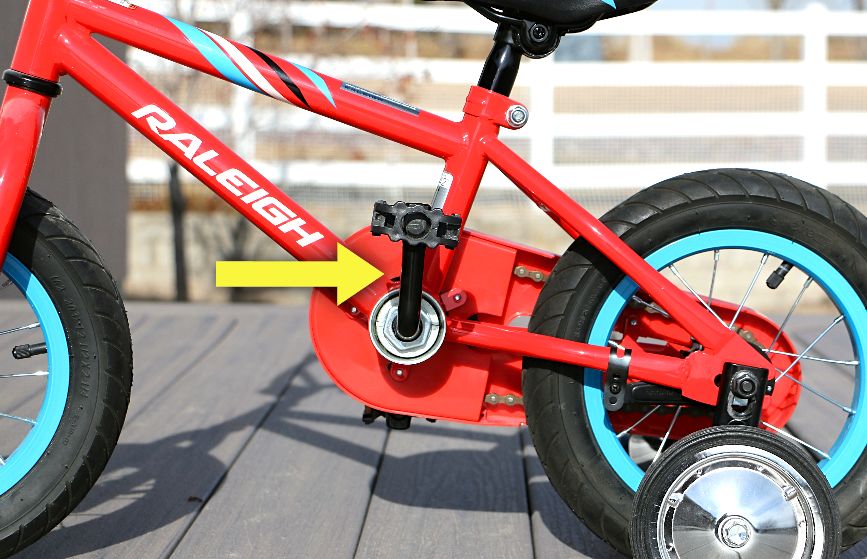 pedal set start position on a kids bike with a coaster brake