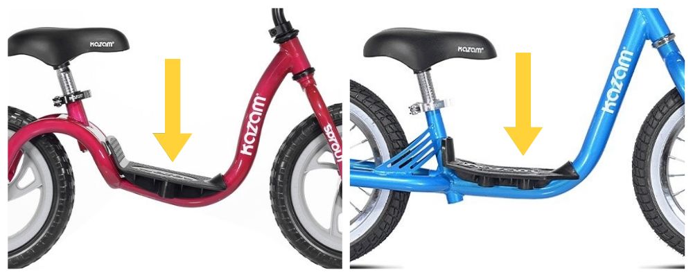 Foot rest on standard kazam has steeper angle than on the Kazam select