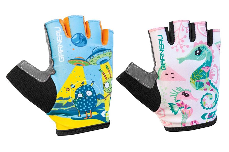 Louis Garneau kids biking gloves in fun designs for boys and girls