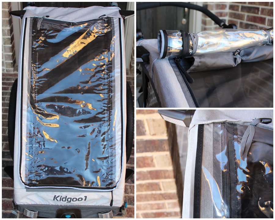 Rain Cover down and rolled up