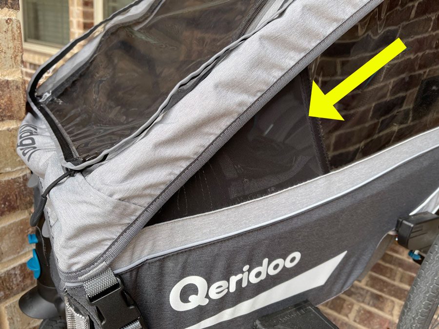 Front side vent is opened on the Qeridoo Kidgoo