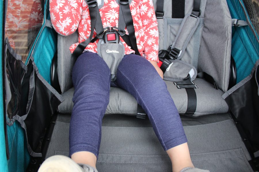 Bench style seat provides support in Qeridoo Sportrex