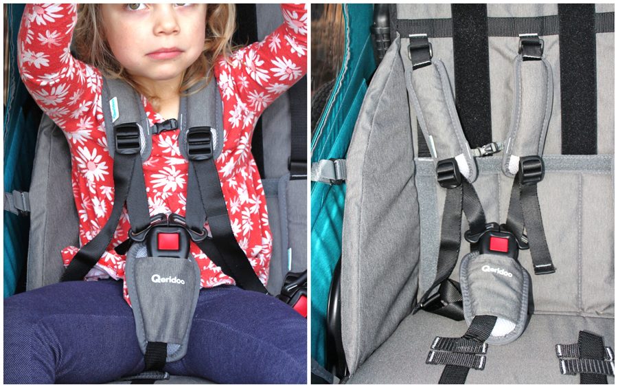Car seat like harness in Qeridoo Sportrex