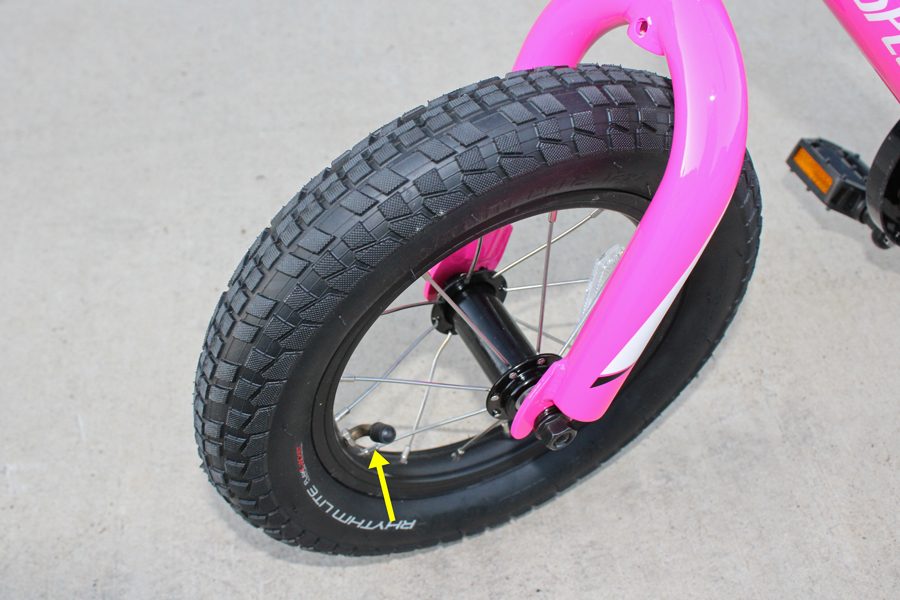 Tire and angled valve on Specialized Hotrock 12