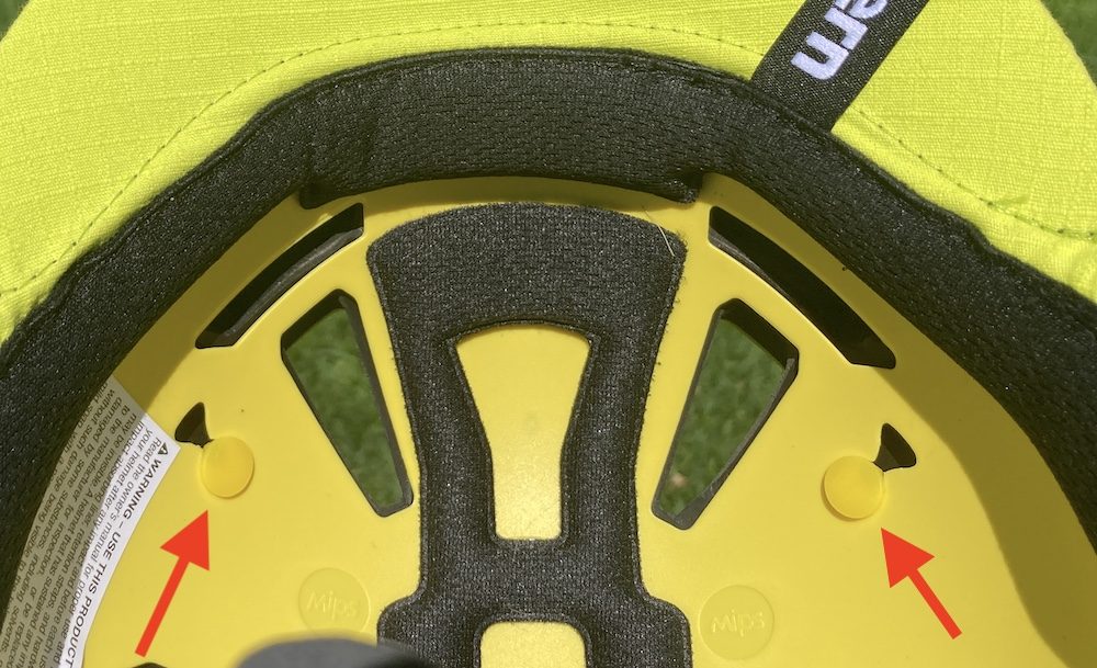 exposed MIPS anchors on the bern kids bike helmet nino 2.0