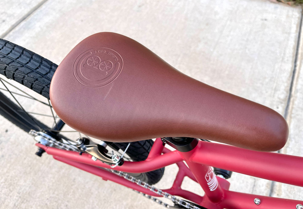 Vegan leather saddle on Cleary Owl
