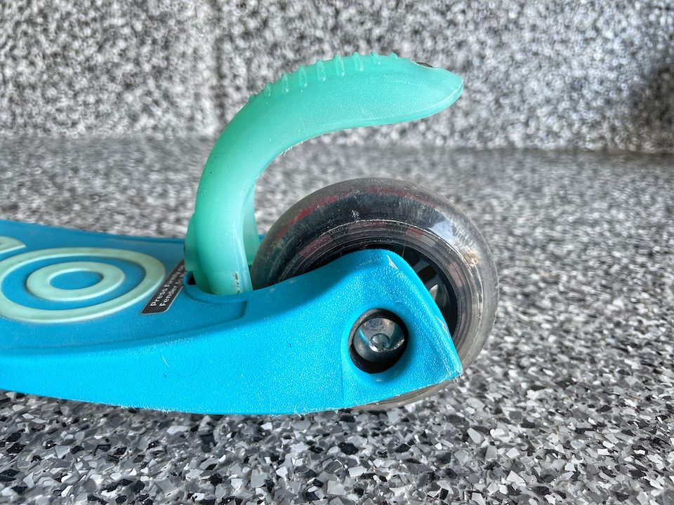 Rear fender brake on Micro Kickboard Mini scooter