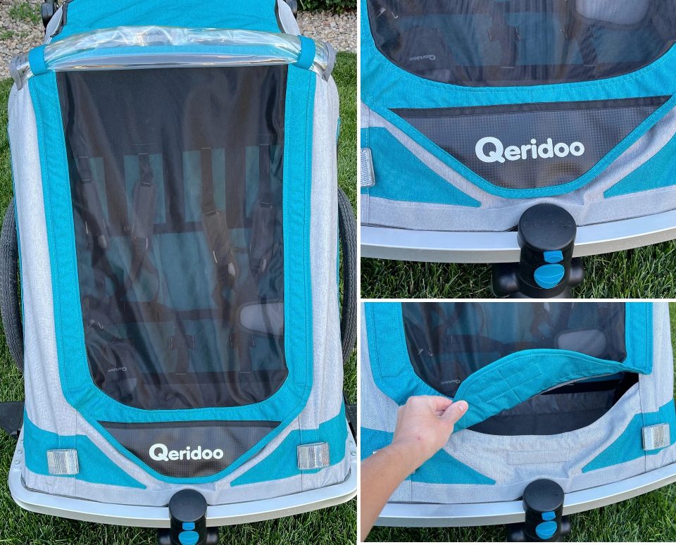 Front mesh cover with magnetic closures on the Speedkid