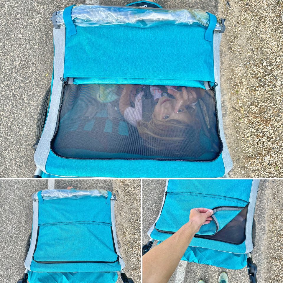 Viewing window open and closed on the Qeridoo Speedkid