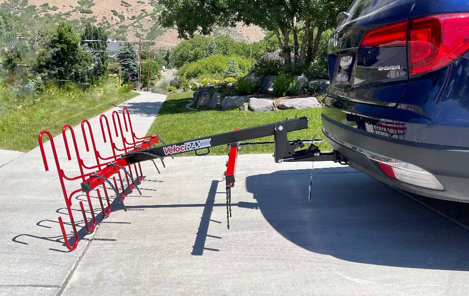 Velocirax extended all the way to the ground in camping mode