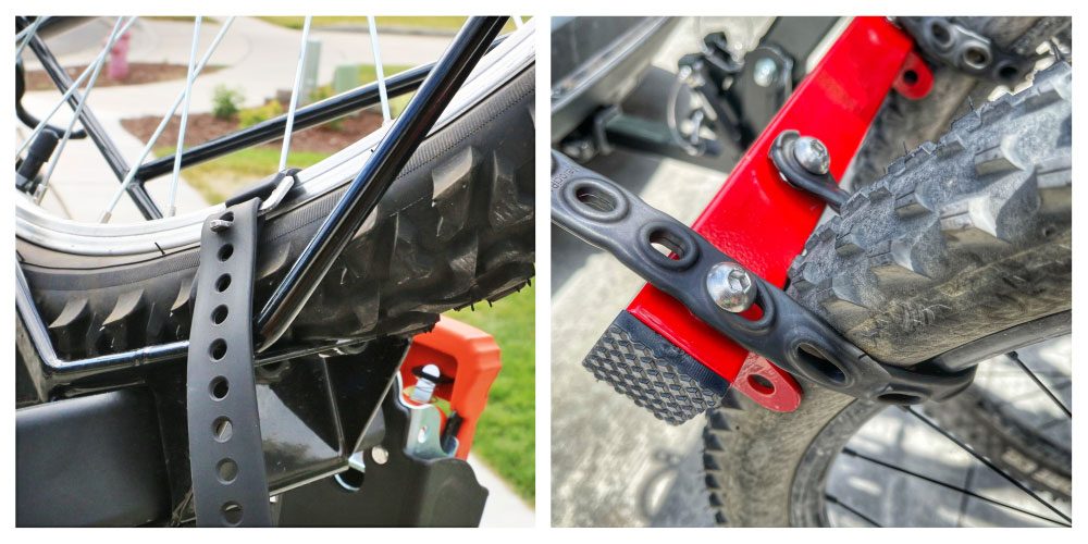 wheel straps on the alta vs velocirax vertical bike rack