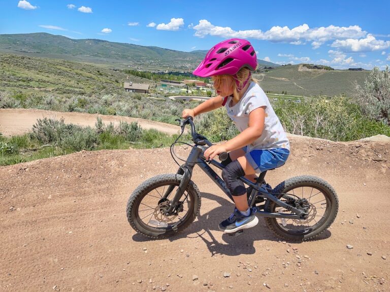 Girl riding Prevelo Zulu Two on a berm at Trailside Bike Park