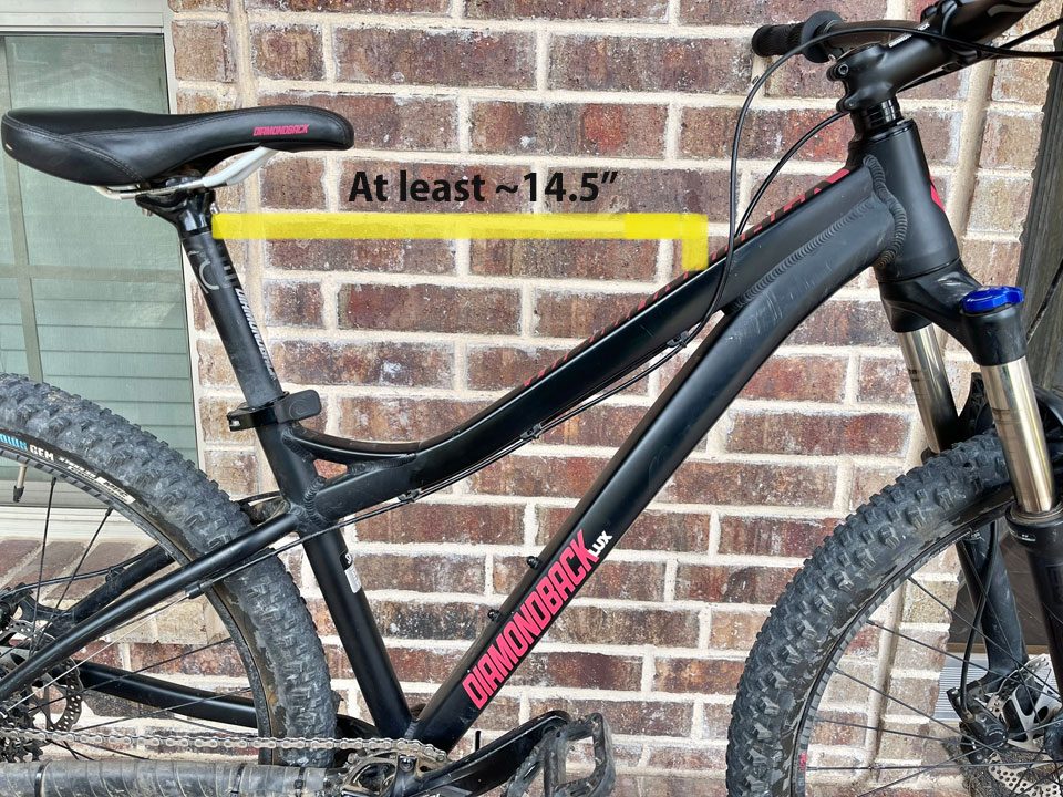 Bike showing distance needed to mount the UrRider