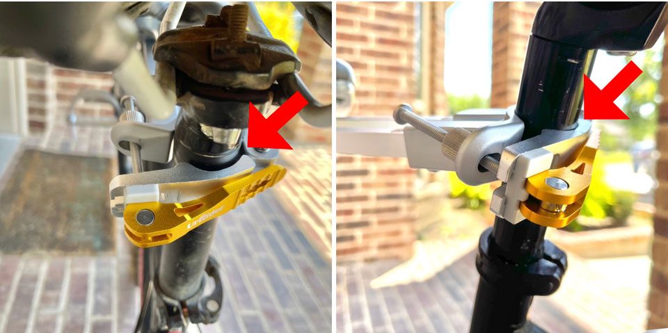 UrRider seat post hinge has more gapping on wider seat pots