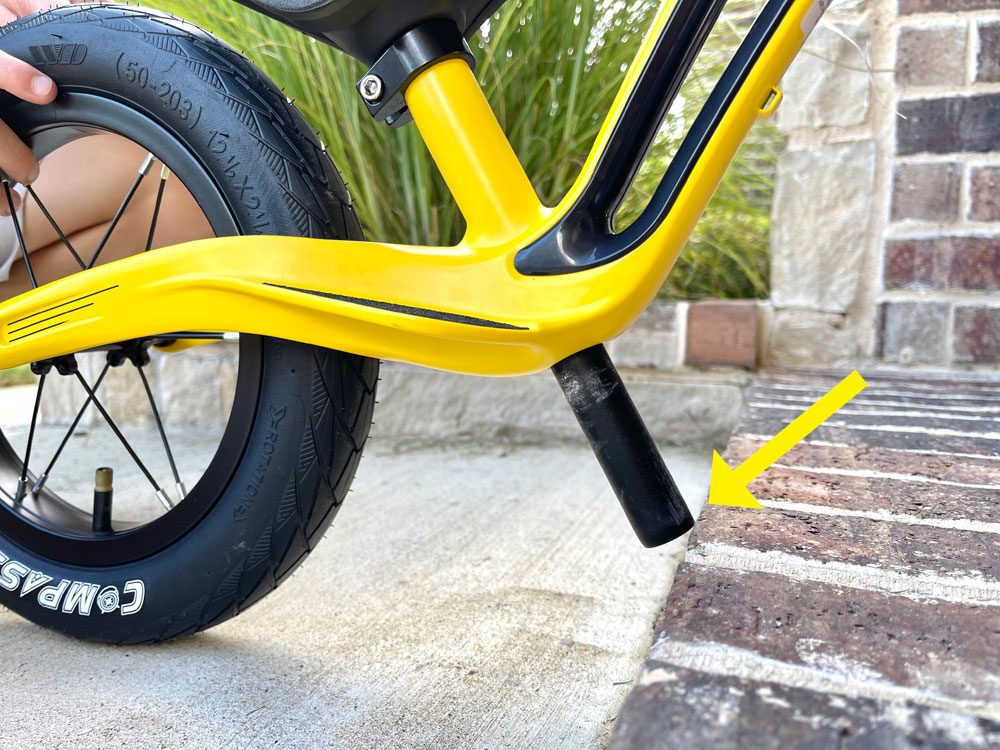 Seat post of the Hornit AIRO bottoms out on brick porch