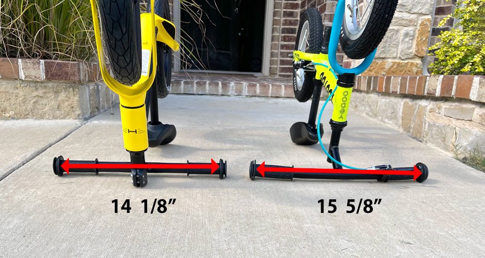 Comparison of handlebar width of Hornit AIRO and Yedoo TooToo