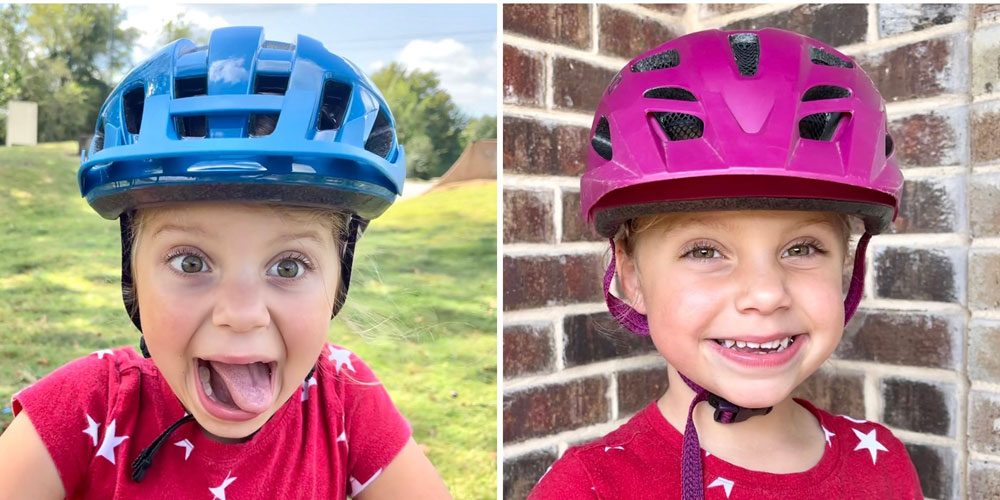 Side by side comparison of front coverage of Smith Wilder Jr and Giro Tremor Child