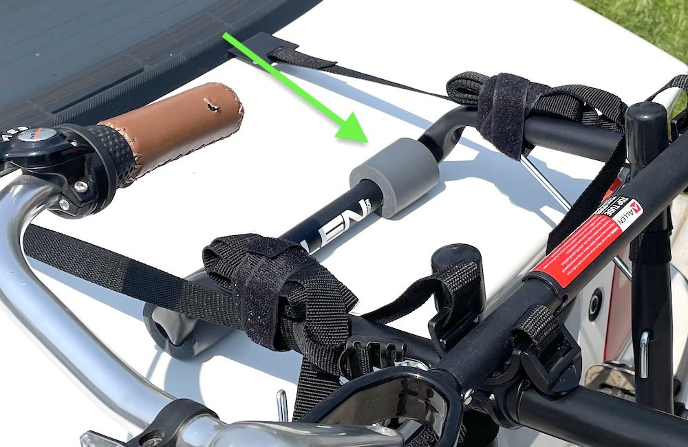 Foam foot on the Allen Sports Deluxe bike rack