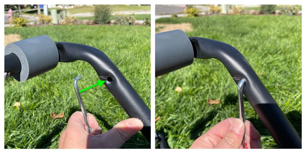 Locking cross-supports on the Allen deluxe bike rack