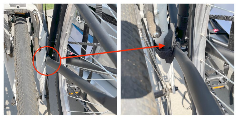 Padding between bikes to prevent scratching