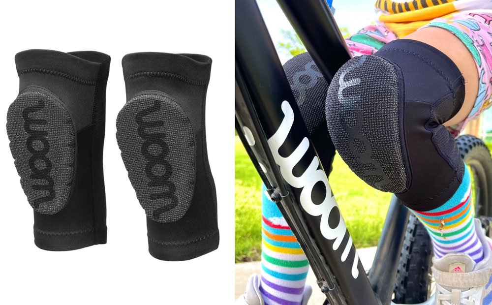 Child wearing woom neebow knee pads