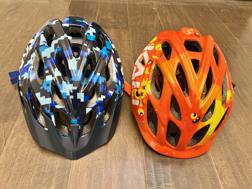 Visor on Kali Chakra youth is removable, while visor on Chakra Child is part of the foam core