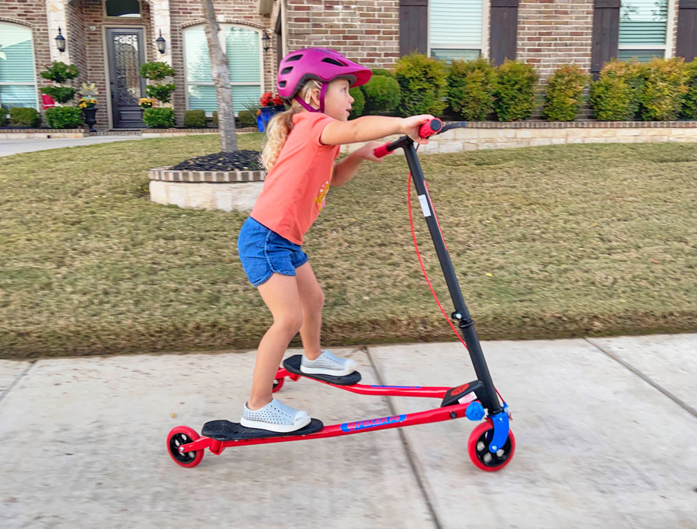 4 year old riding Y Fliker A3