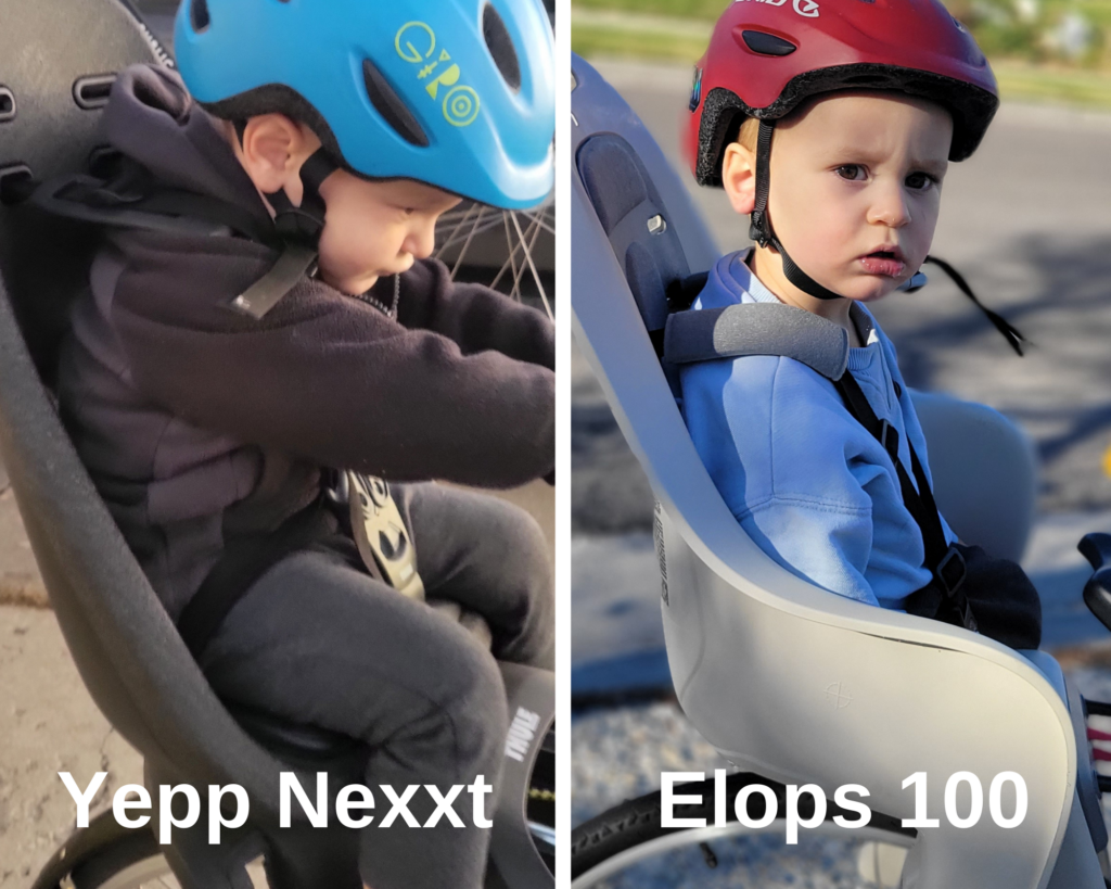 Body of the seat comparison Thule Yepp Next Decathlon Elops 100