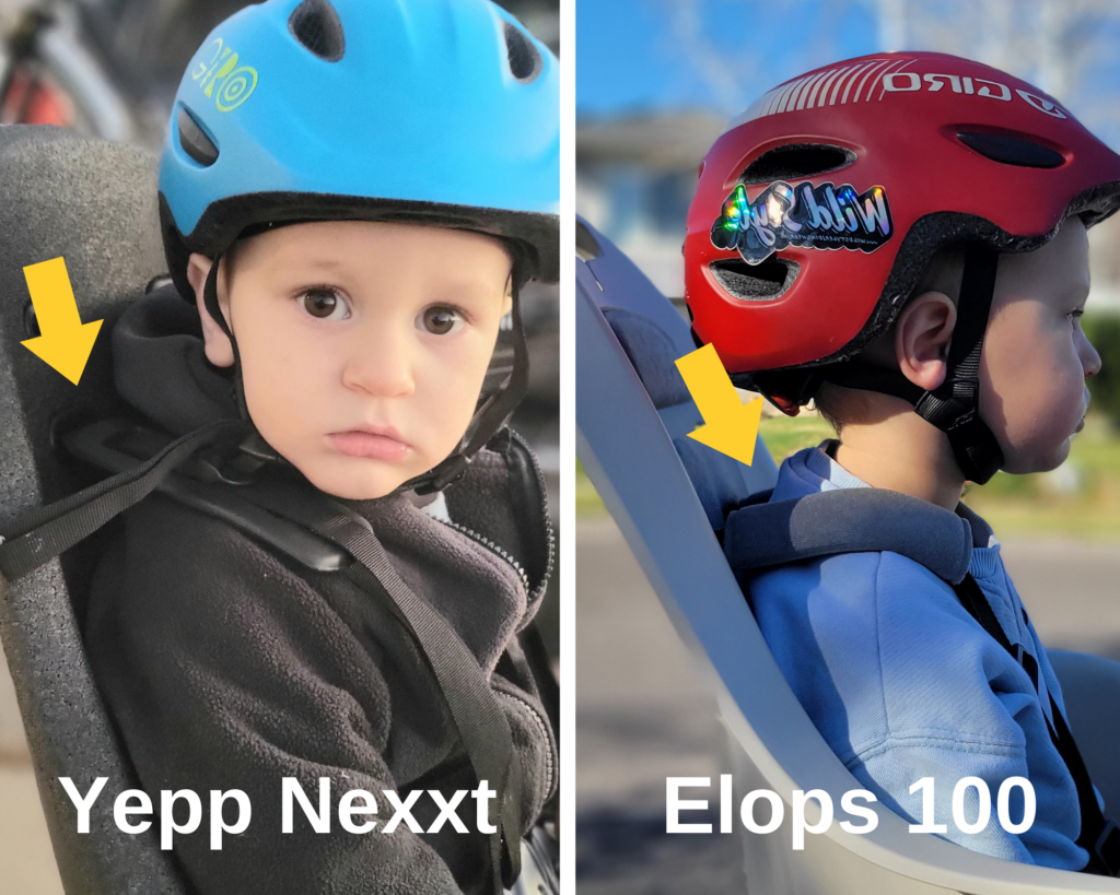 Baby comparison in Thule Yepp Next and Decathlon Elops 100 Rear Seats