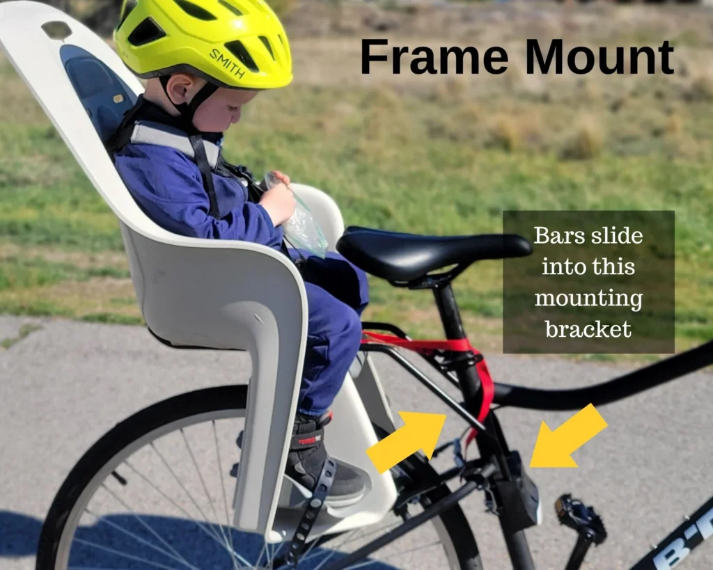 Frame Mount shown for a rear bike seat - the Decathlon Elops 100
