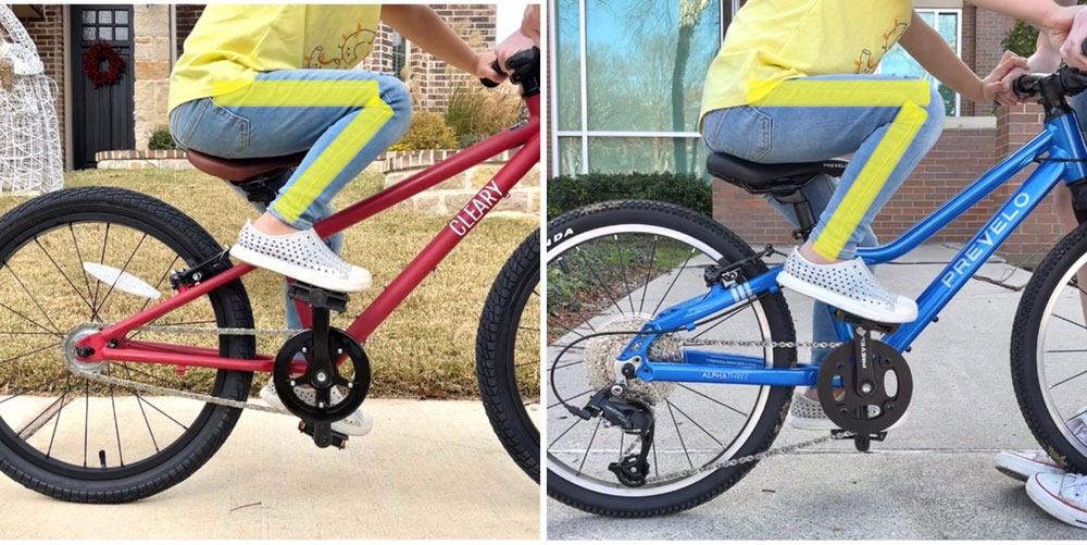 Side by side comparison of knee bend of Prevelo Alpha Three vs Cleary Owl. The Prevelo's knee bend isn't as tight.