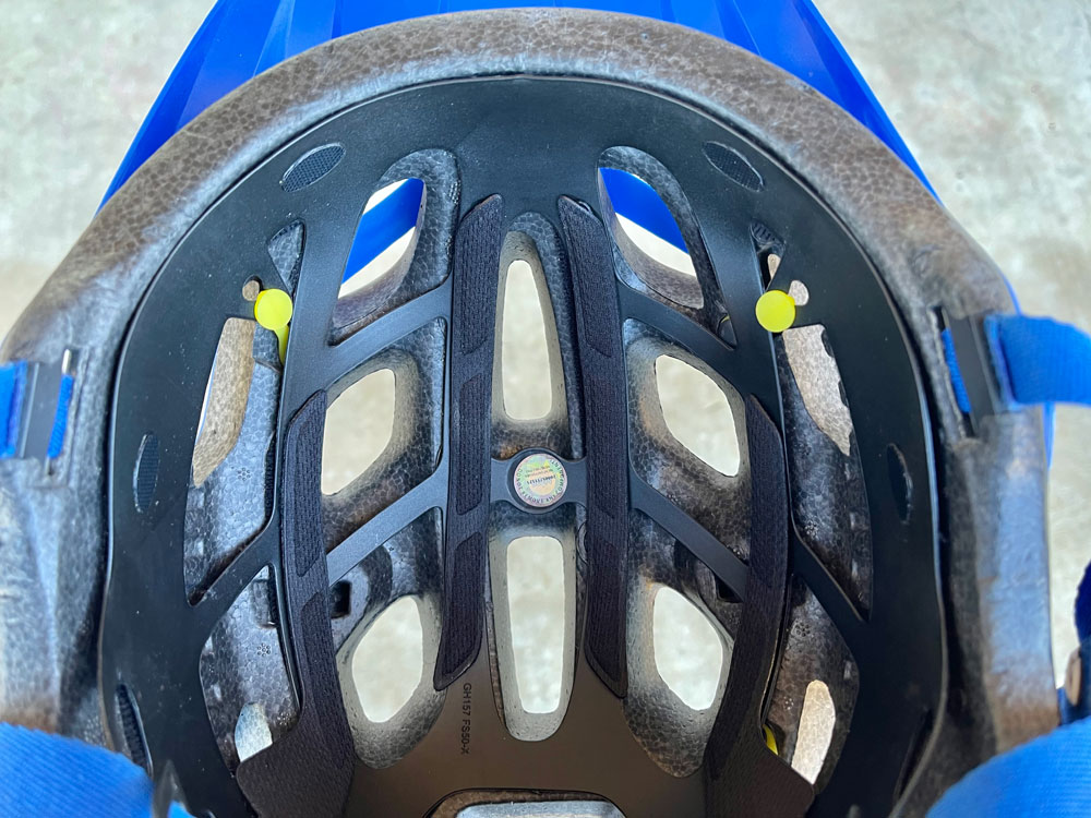 MIPS system inside a bike helmet