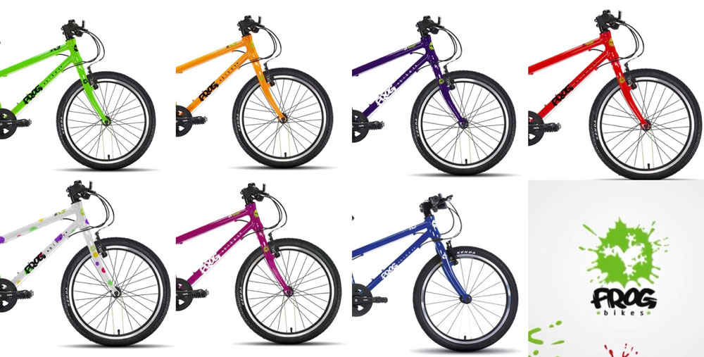 Collage showing seven different color options for Frog 52