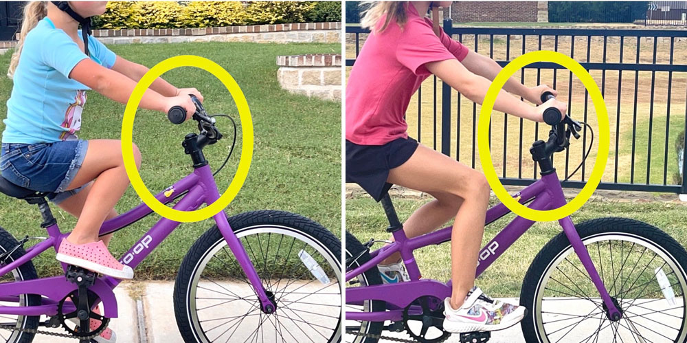 Handlebar on REI REV 20 rotated toward and away from the rider to affect reach