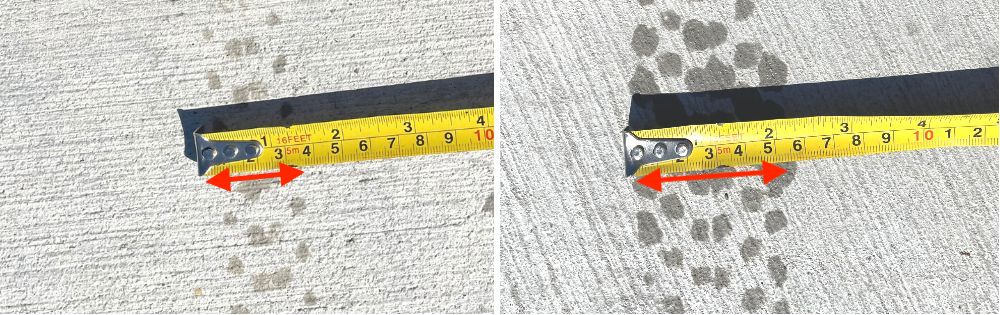 Difference in contact patch of tires with low and high PSI