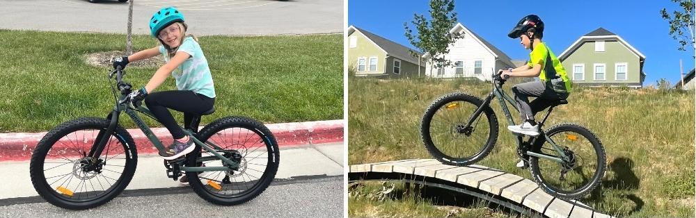 a 7 and 10 year old tester on the commencal ramones