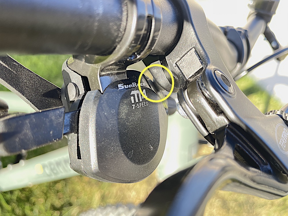 commencal brake mount interfering with shifter