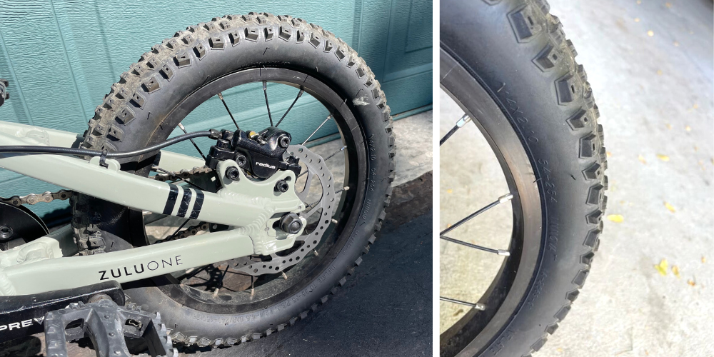 close up images on tires on the Prevelo Zulu one