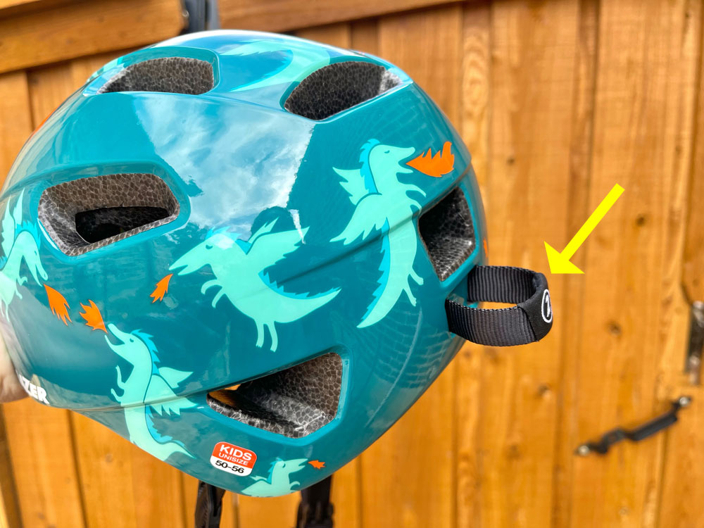 Strapping of Lazer Nutz can be adjusted through the back to change the length of the straps on either side.