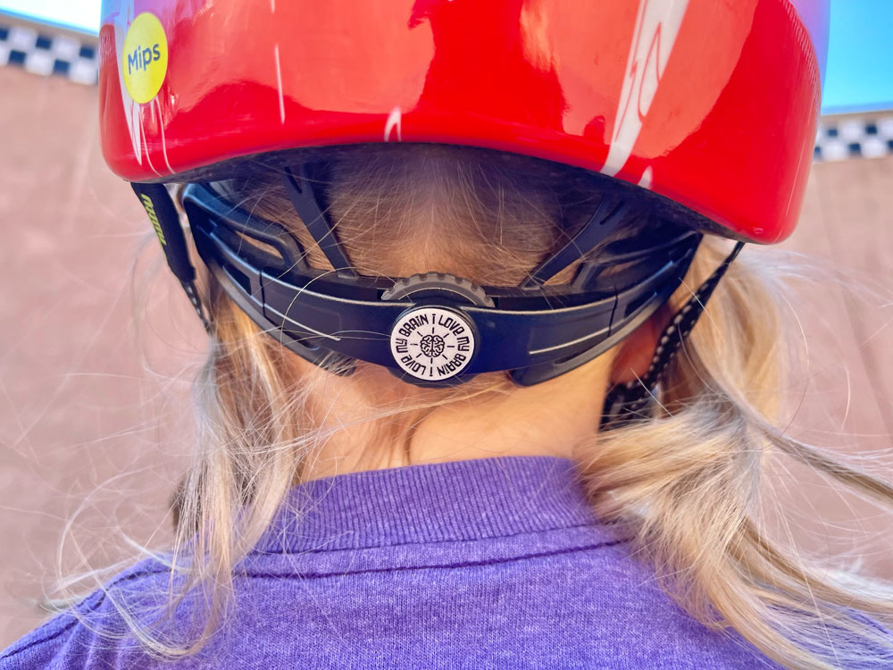 Dial adjust fit system on the back of the Nutcase Baby Nutty helmet