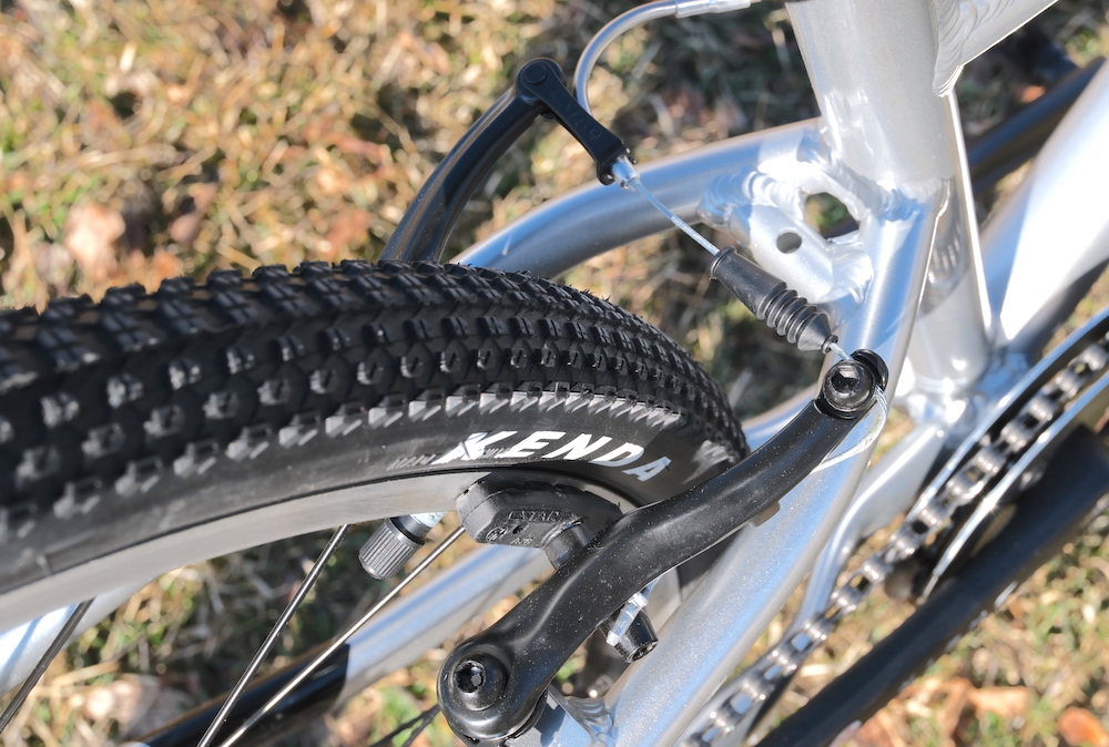 brake caliper on the Prevelo Alpha Five kids bike