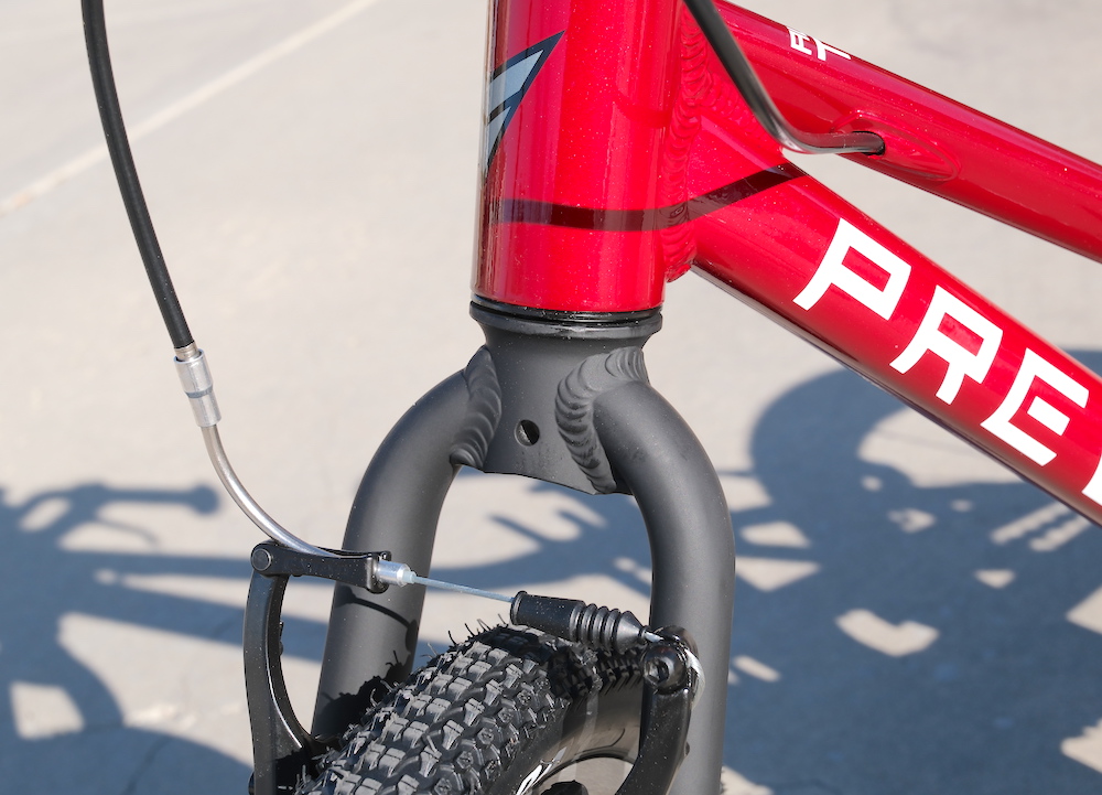 matte black fork on the 16" kids Prevelo Alpha Two