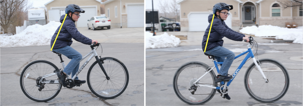 child rider on the Prevelo Alpha Five and the woom 6 26" kids bikes